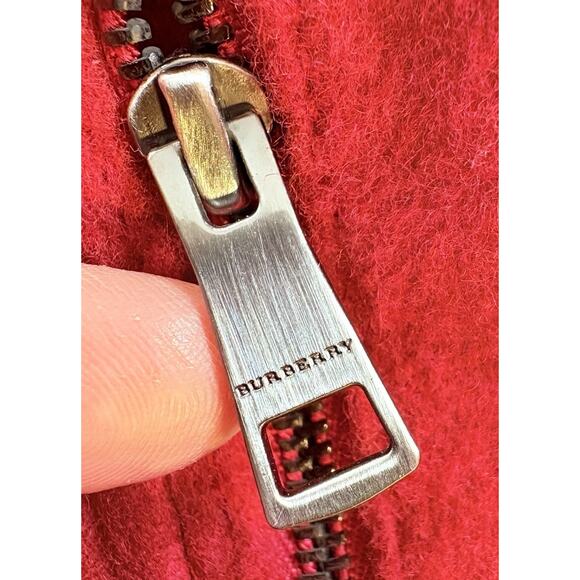 Burberry Children Brit 100% Wool Pea Coat Hooded Red Size ?? READ - Picture 5 of 15